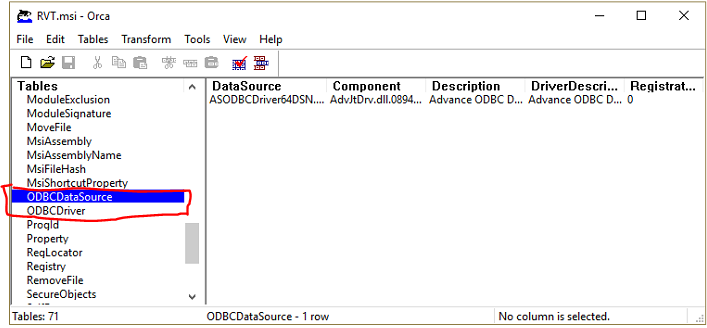 ODBCDataSource & ODBCDriver Keys