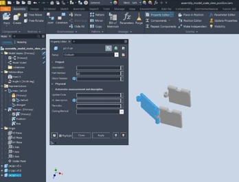 Properties of a selected component