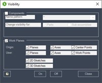 Visibility dialog box