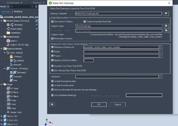 Make Part Drawings settings